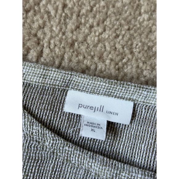 Pure J Jill linen 100% linen size XL see through top Tunic Green - Picture 3 of 10